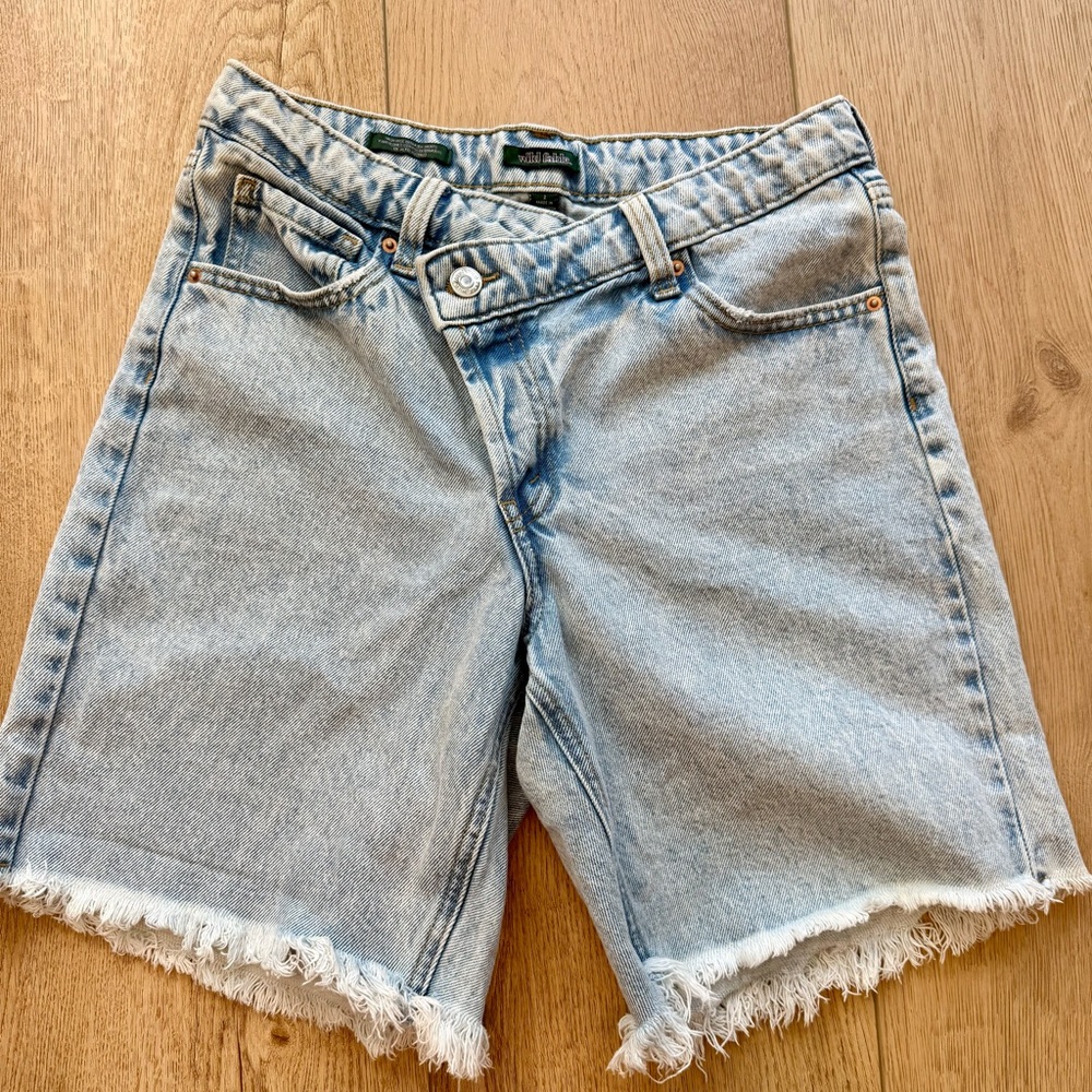 Wild Fable Light Blue Frayed Hem Denim Shorts